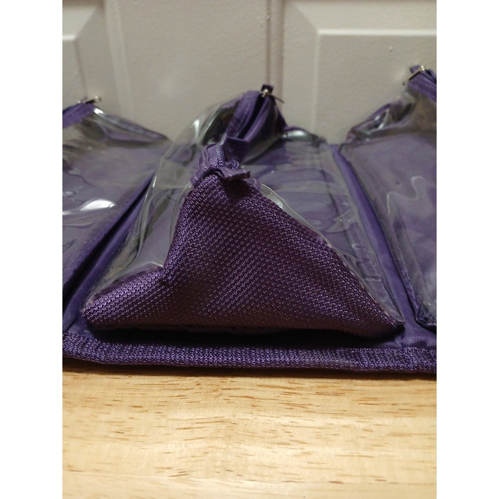 Joy Mangano Toiletry Make Up Bag Purple The Better Beauty Case Roll Up - Picture 7 of 8